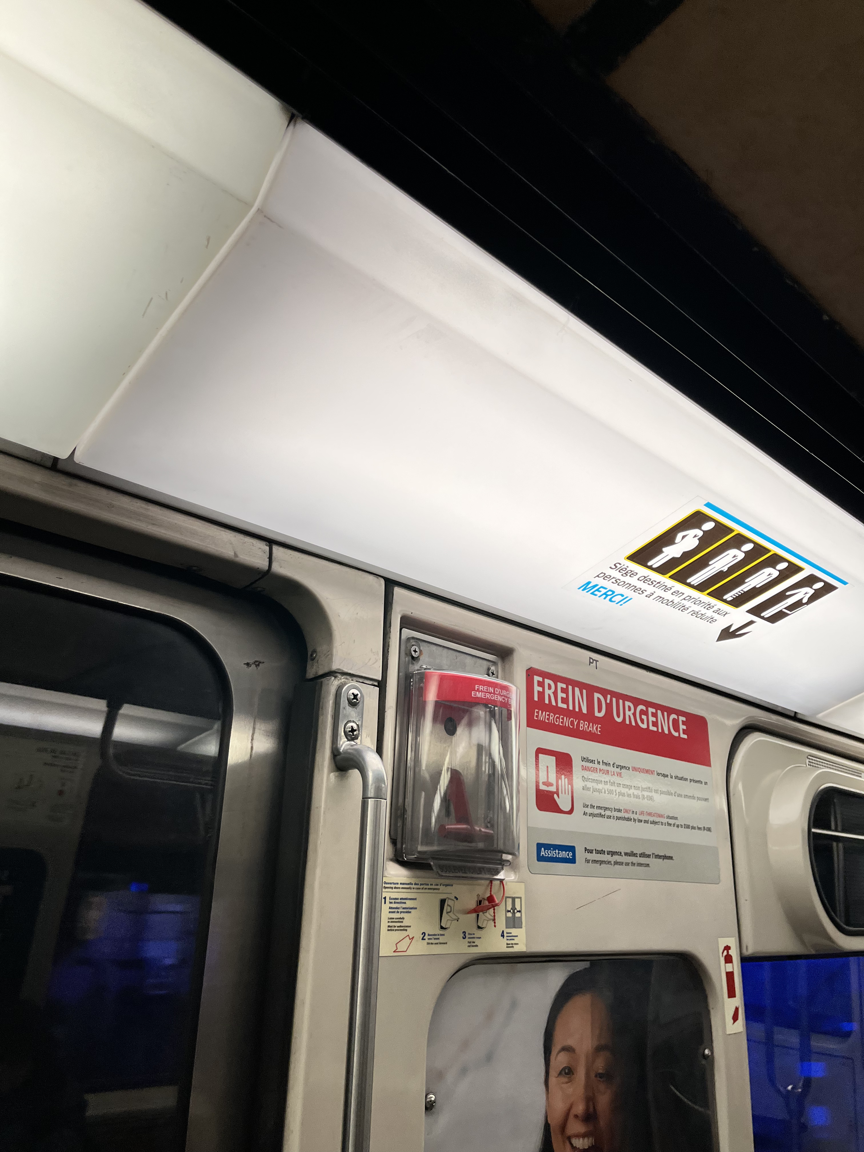 Different material signs and emergency brake case on 78-022